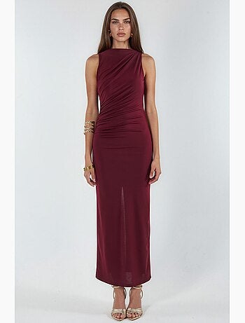 Slim fit midi dress with crew neck hiccup