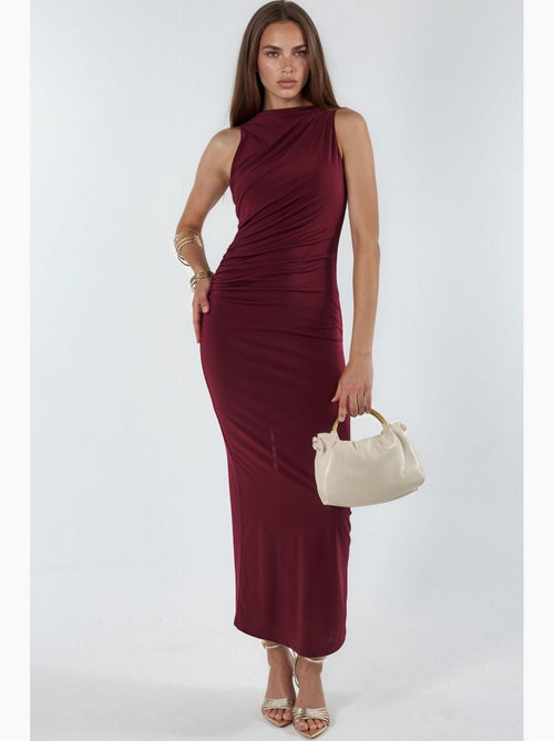 Slim fit midi dress with crew neck hiccup - Kiabi Slim fit midi dress with crew neck hiccup - Kiabi