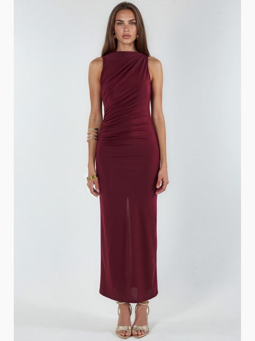 Slim fit midi dress with crew neck hiccup - Kiabi Slim fit midi dress with crew neck hiccup - Kiabi