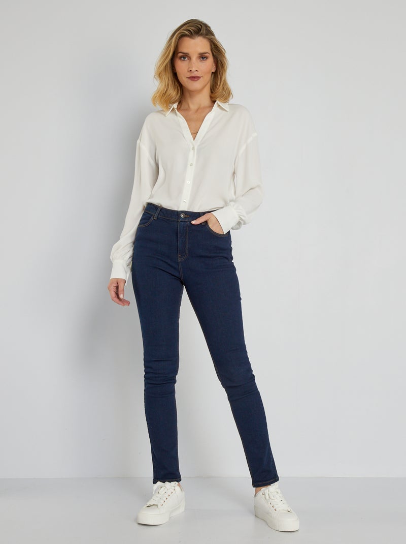Slim vaquero de talle alto AZUL - Kiabi