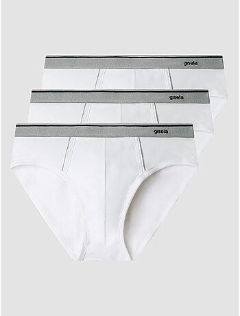 Slip cintura elástica con logotipo, de algodón hipoalergénico