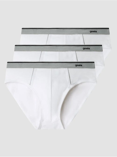 Slip cintura elástica con logotipo, de algodón hipoalergénico - Kiabi Slip cintura elástica con logotipo, de algodón hipoalergénico - Kiabi