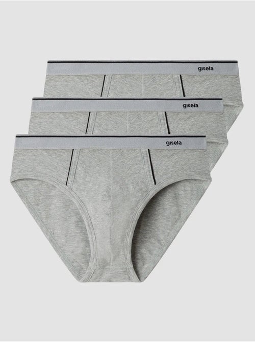 Slip cintura elástica con logotipo, de algodón hipoalergénico - Kiabi Slip cintura elástica con logotipo, de algodón hipoalergénico - Kiabi