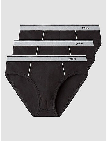 Slip cintura elástica con logotipo, de algodón hipoalergénico
