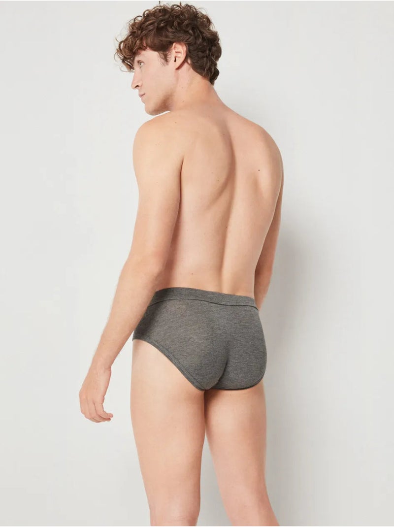 Slip con cintura el?stica en tejido de modal Gris gris antracita - Kiabi