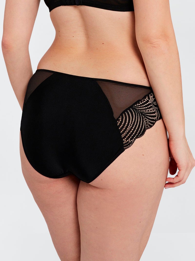 Slip de encaje 'Sans Complexe' NEGRO - Kiabi