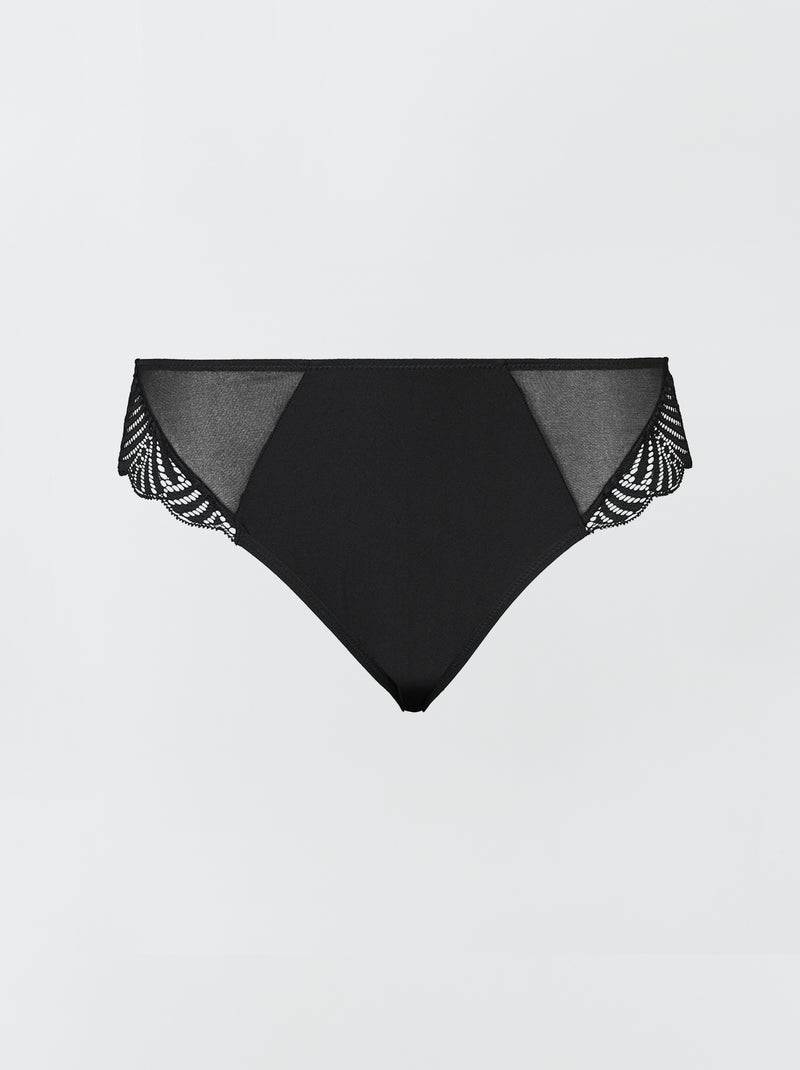 Slip de encaje 'Sans Complexe' NEGRO - Kiabi