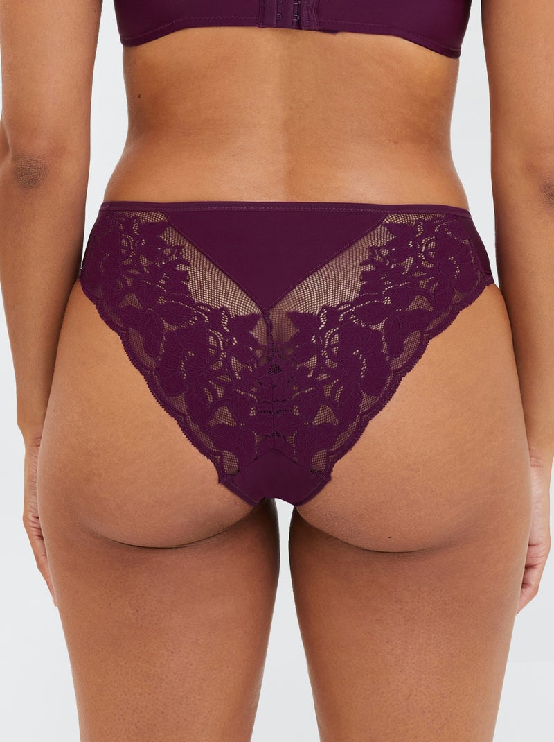 Slip de encaje 'Sans Complexe' PURPURA - Kiabi
