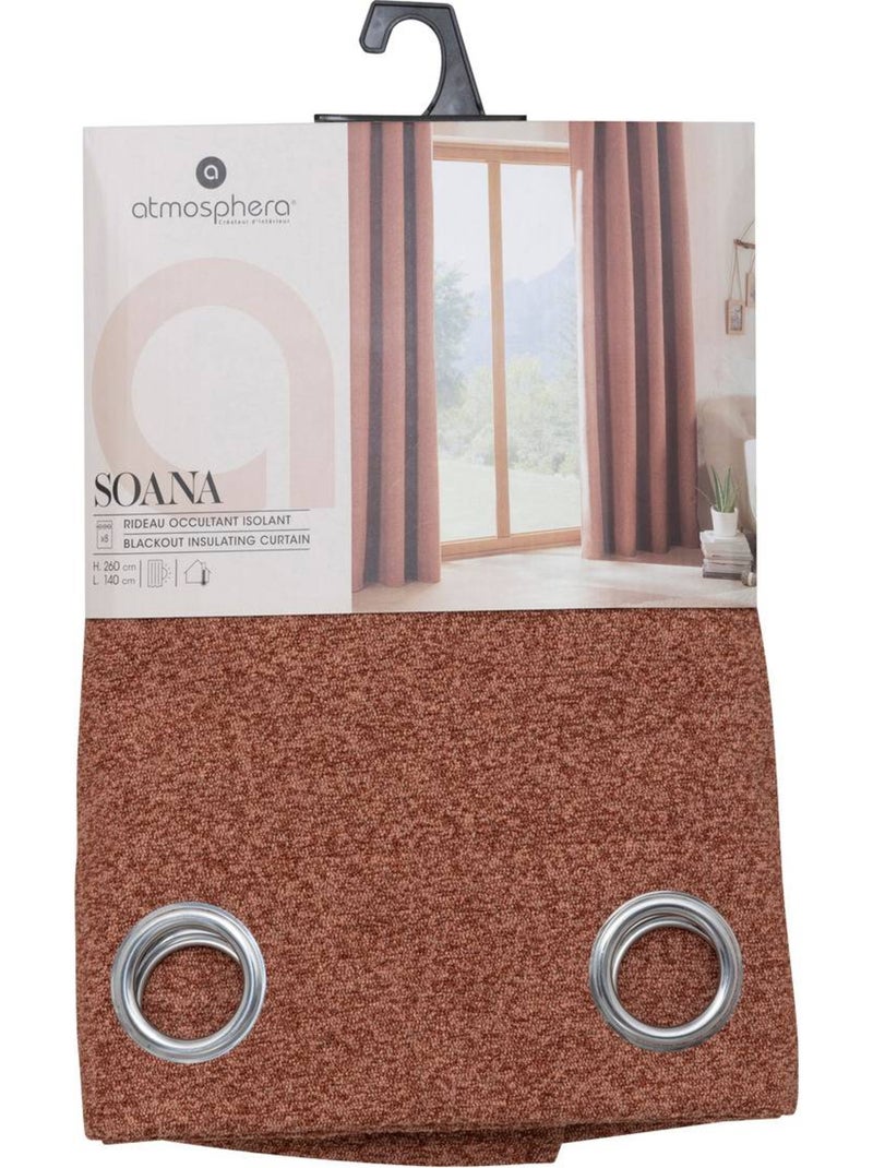 Soana cortina blackout aislante rosa terracota 140x260cm Terracota - Kiabi