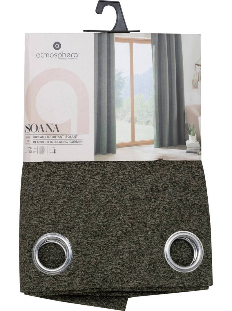 Soana cortina blackout aislante verde caqui 140x260cm Caqui - Kiabi