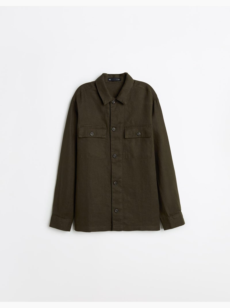 Sobrecamisa 100% lino, MO Fashion Verde - Kiabi