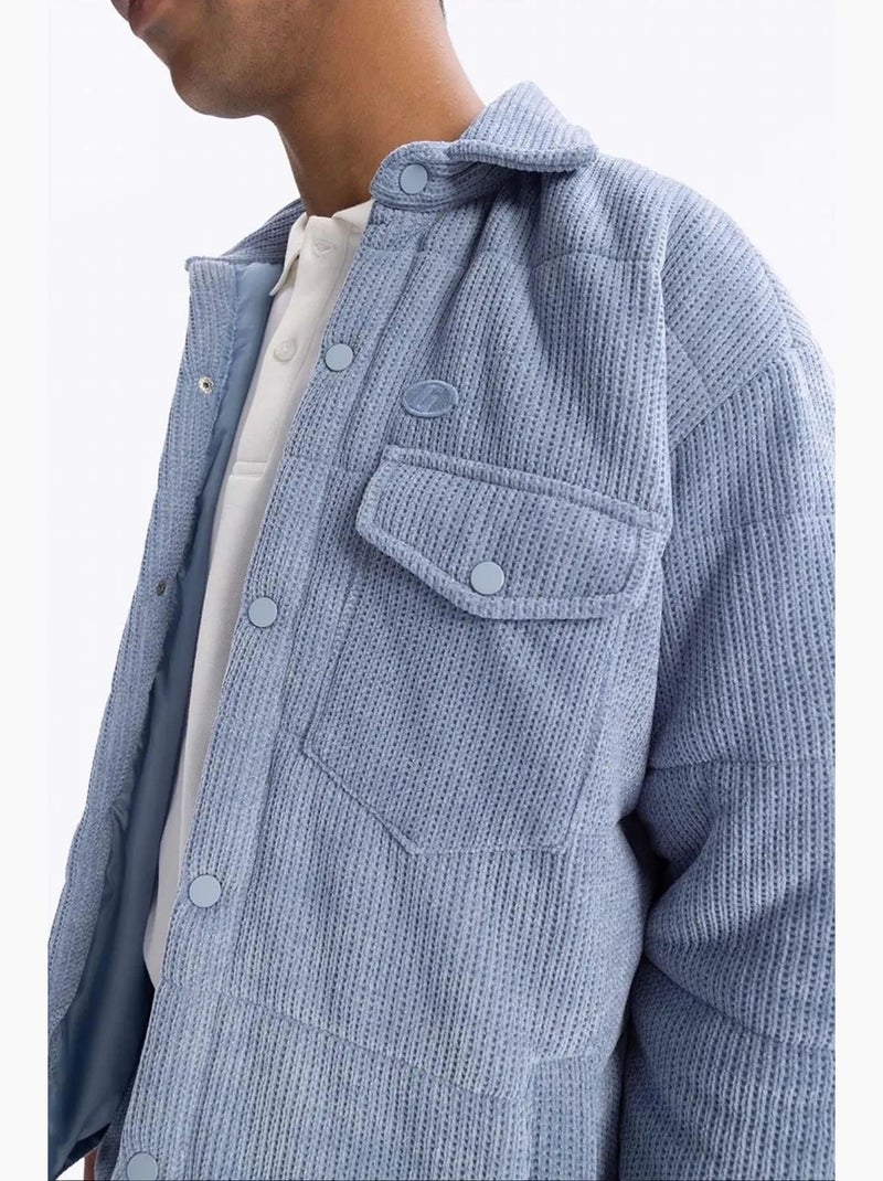 Sobrecamisa acolchada texturizada para hombre giesto Azul cielo - Kiabi