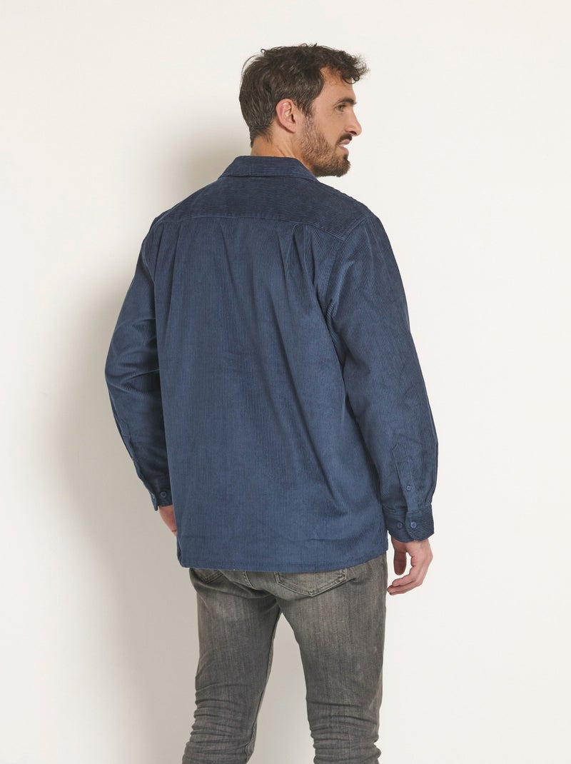 Sobrecamisa cálida de terciopelo de canalé fino - Afibel Azul marino - Kiabi