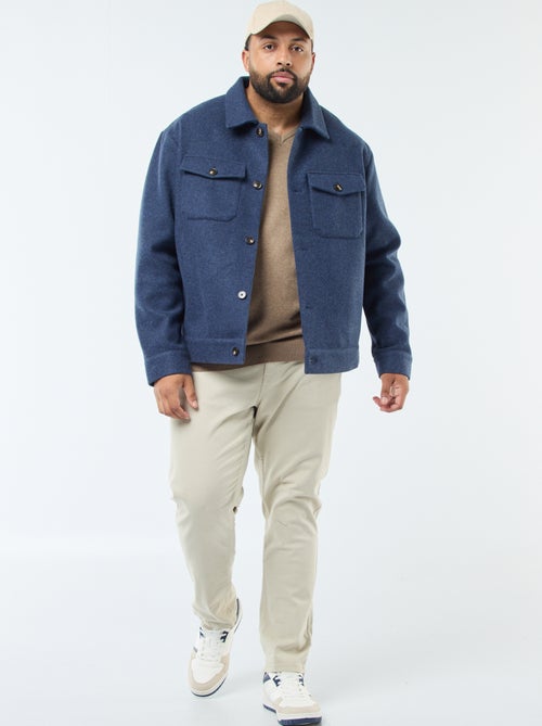 Sobrecamisa chaqueta cálida de lana - Kiabi