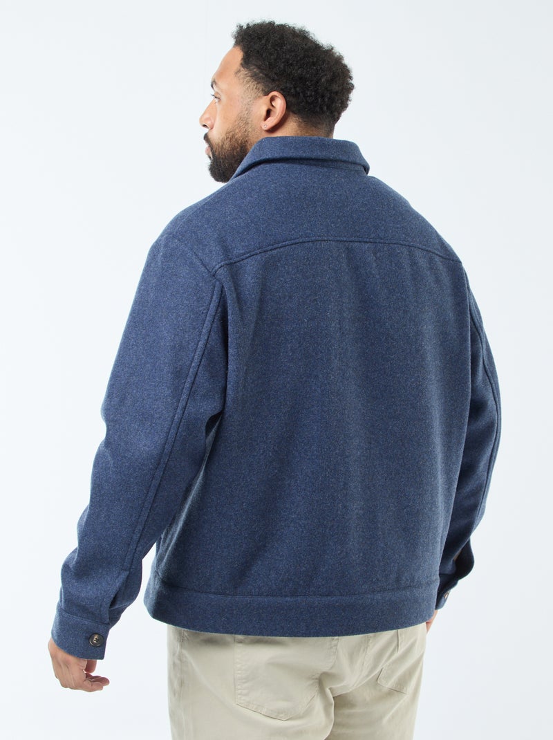 Sobrecamisa chaqueta cálida de lana Azul - Kiabi