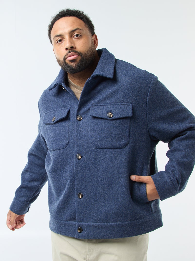 Sobrecamisa chaqueta cálida de lana Azul - Kiabi