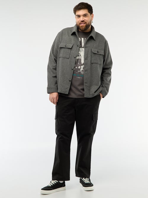 Sobrecamisa con abertura abotonada y bolsillos con solapa - Kiabi