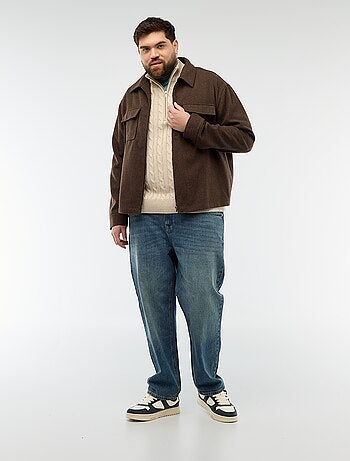 Sobrecamisa con abertura de cremallera y bolsillos con solapa