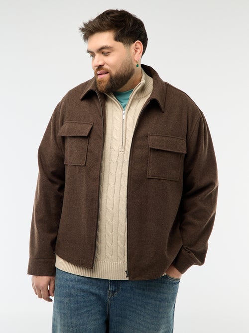 Sobrecamisa con abertura de cremallera y bolsillos con solapa - Kiabi