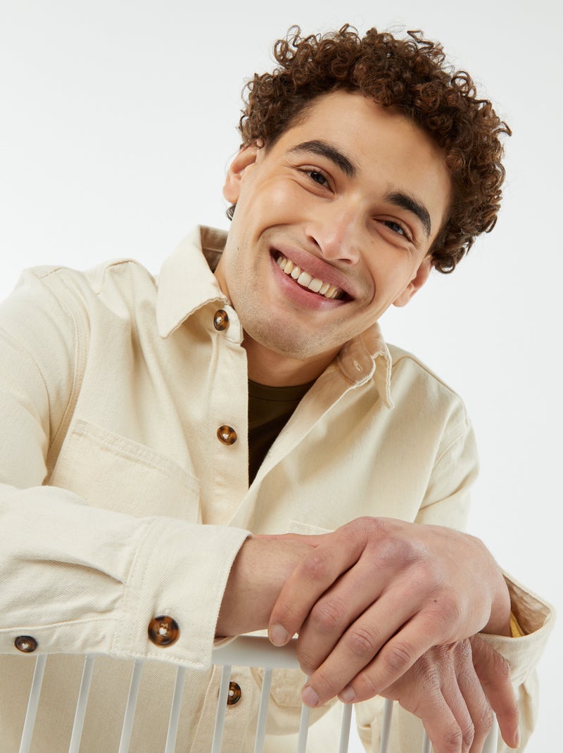 Sobrecamisa con botones y bolsillos de parche BLANCO - Kiabi