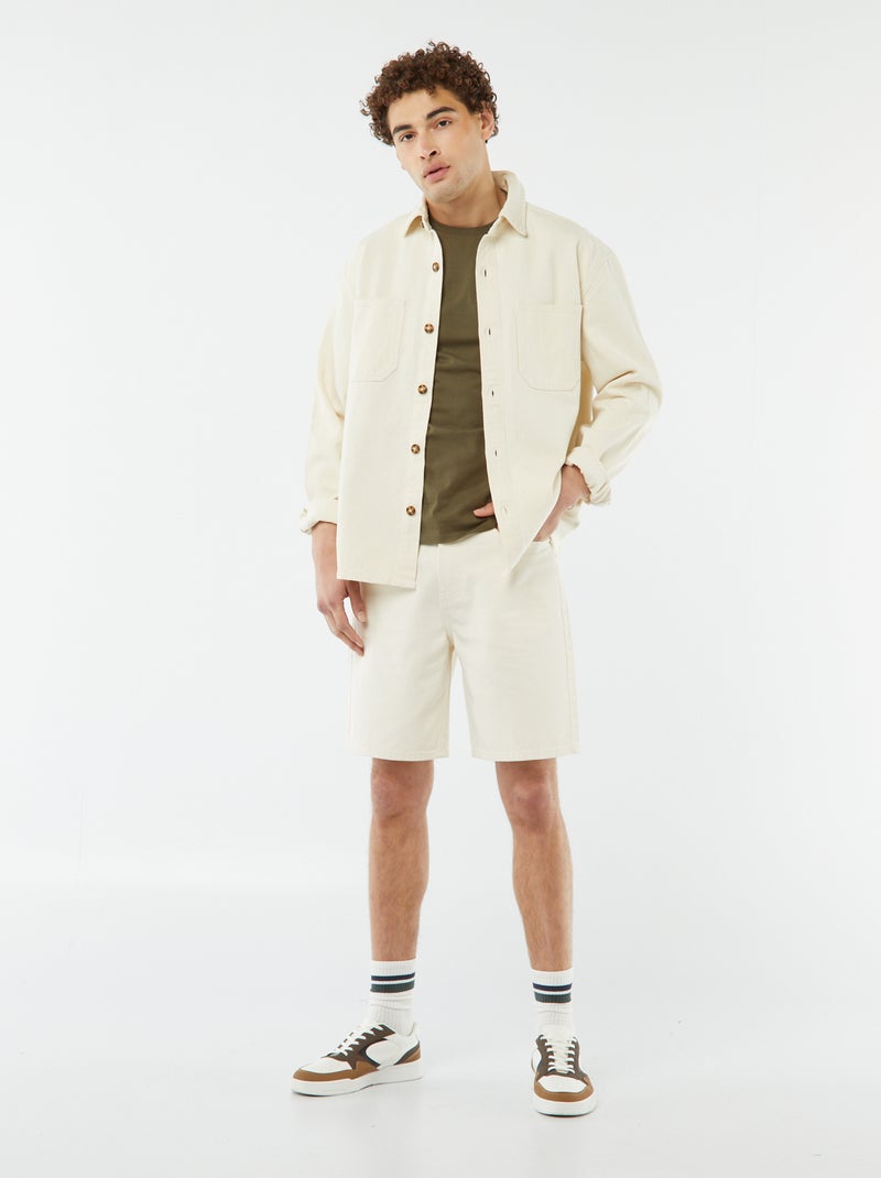Sobrecamisa con botones y bolsillos de parche BLANCO - Kiabi