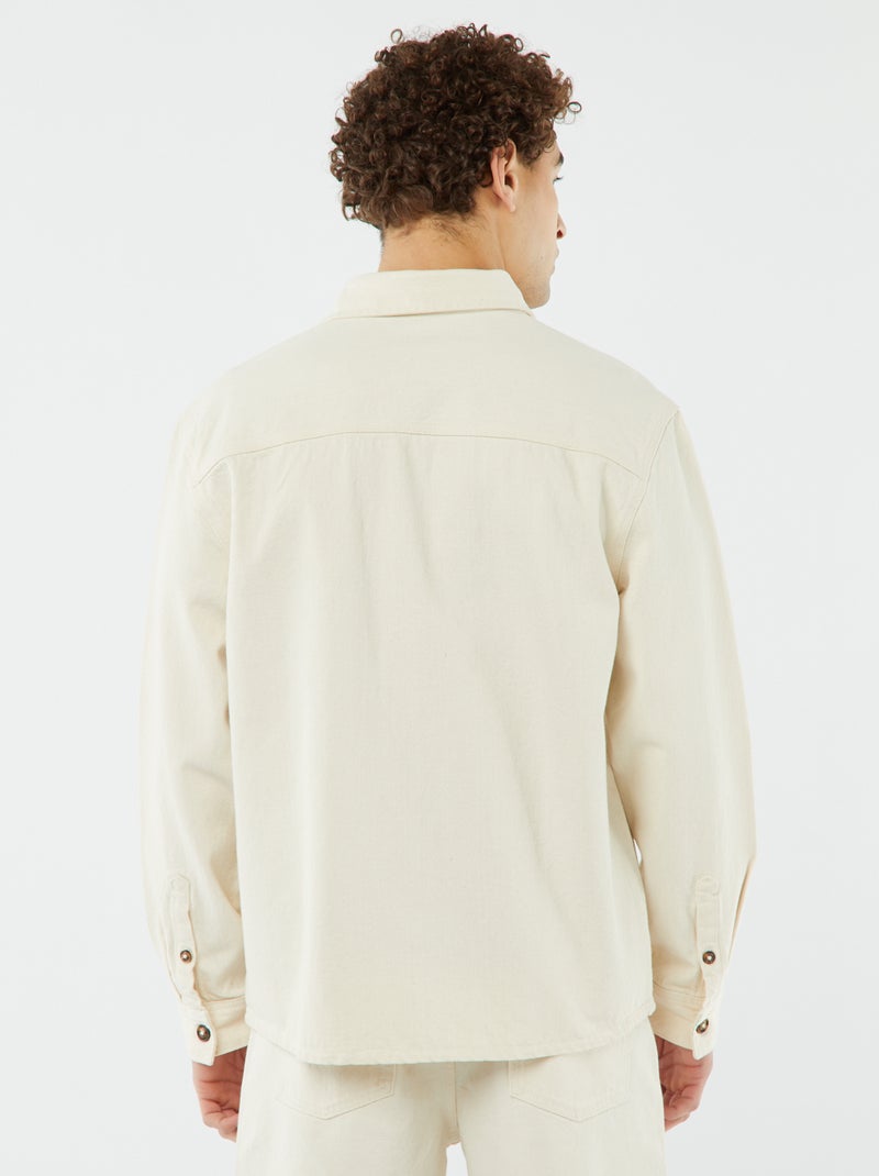 Sobrecamisa con botones y bolsillos de parche BLANCO - Kiabi