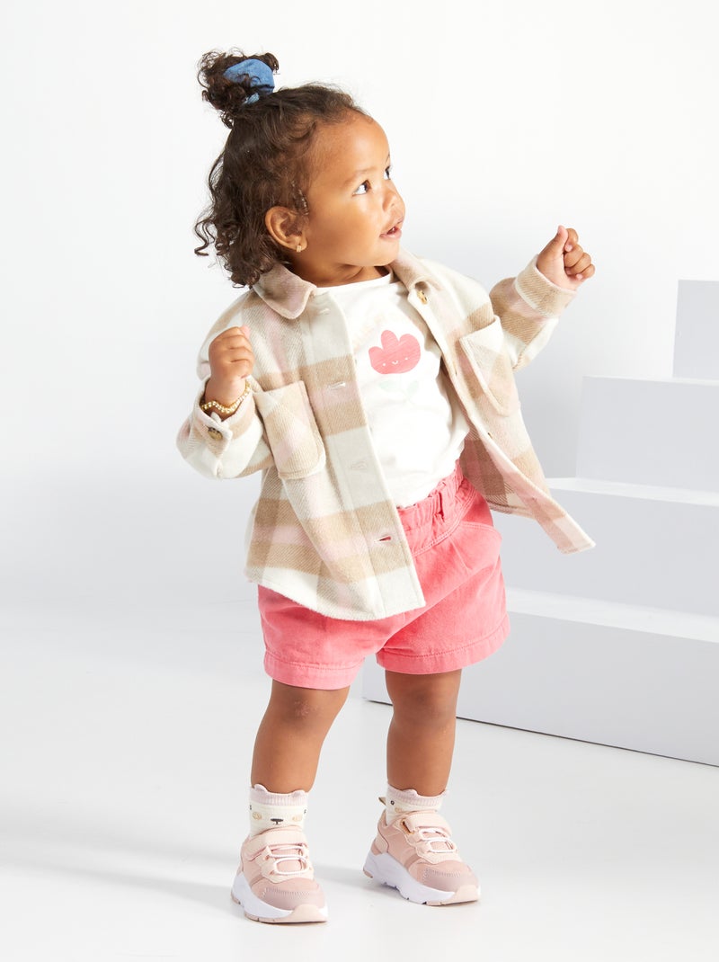 Sobrecamisa con lana ROSA - Kiabi