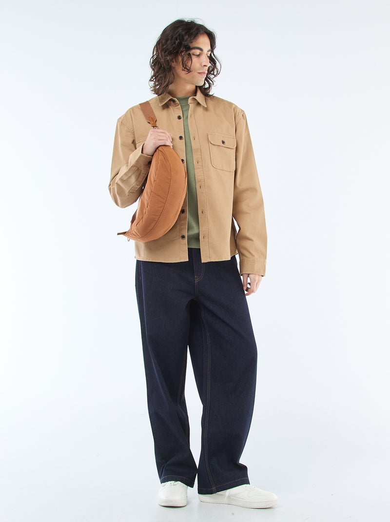 Sobrecamisa de algodón Beige - Kiabi