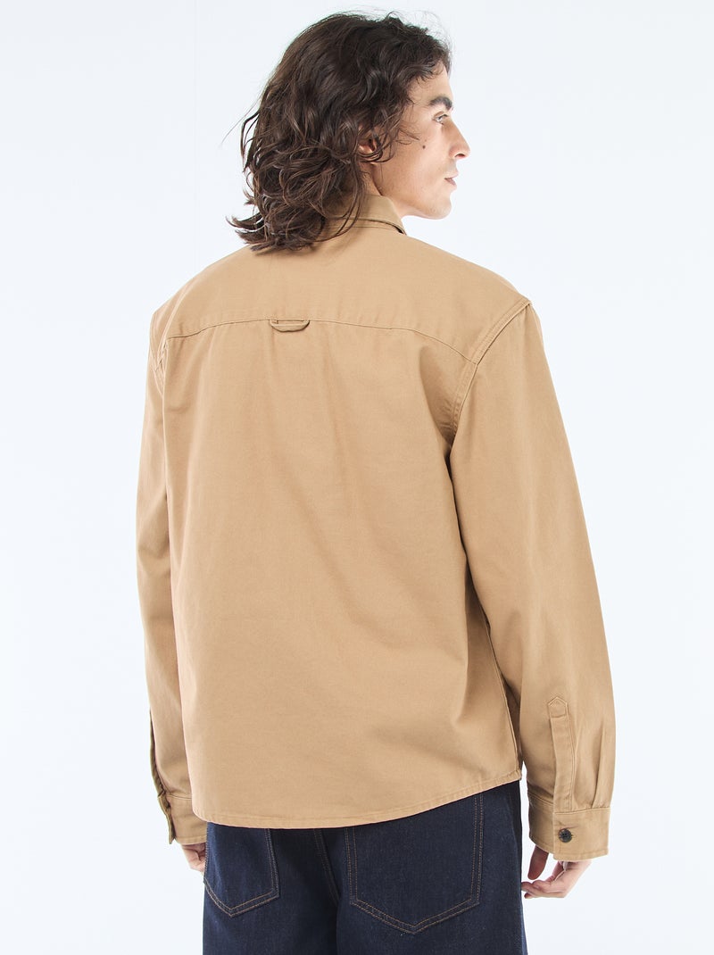Sobrecamisa de algodón Beige - Kiabi