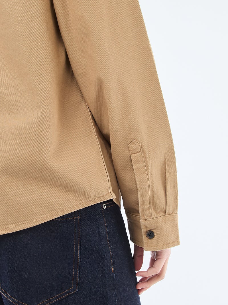 Sobrecamisa de algodón Beige - Kiabi