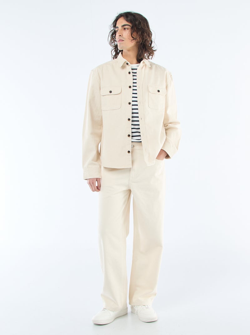 Sobrecamisa de algodón Blanco - Kiabi