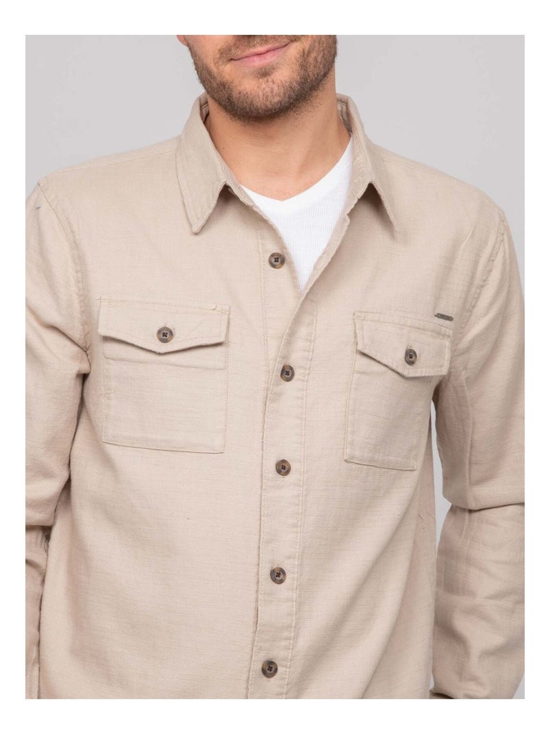Sobrecamisa de algodón DUDIN Beige - Kiabi