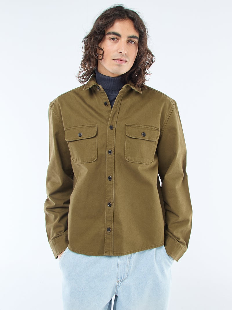 Sobrecamisa de algodón Verde - Kiabi