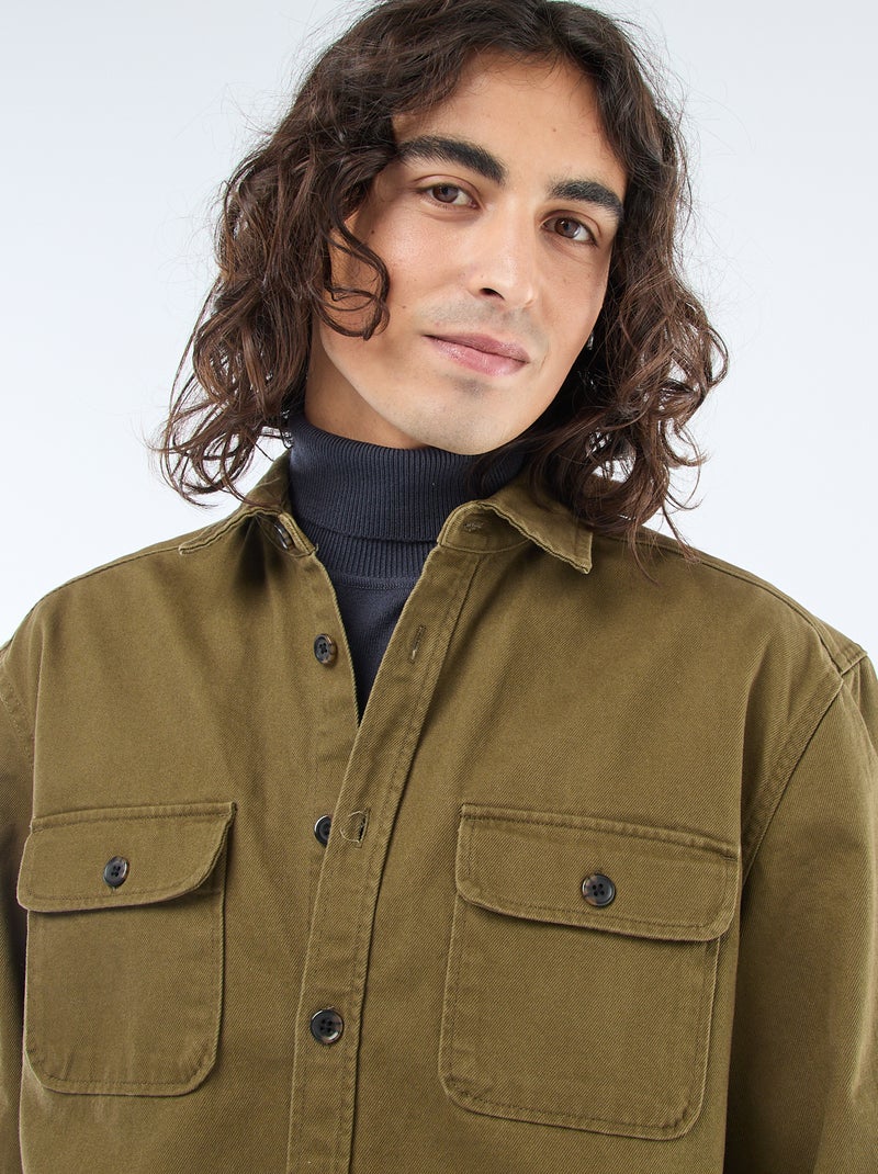 Sobrecamisa de algodón Verde - Kiabi