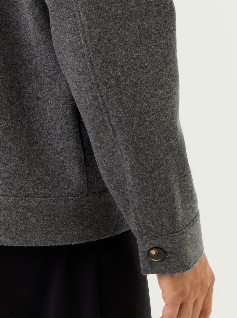 Sobrecamisa de aspecto lana con bolsillos en el pecho Gris - Kiabi