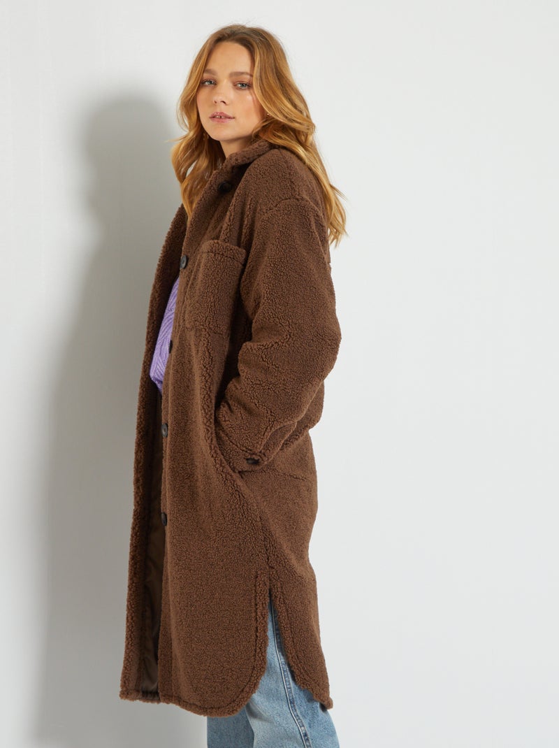 Sobrecamisa de borreguito chocolate - Kiabi