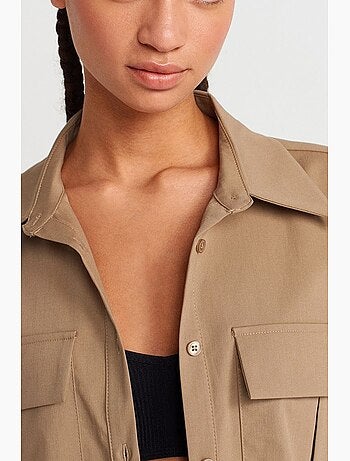 Sobrecamisa de crepé cropped oversize dilvin