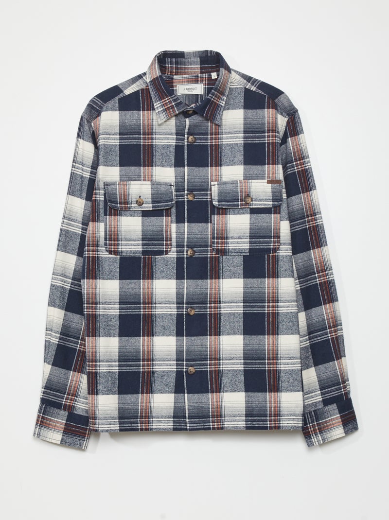 Sobrecamisa de cuadros azul a cuadras - Kiabi