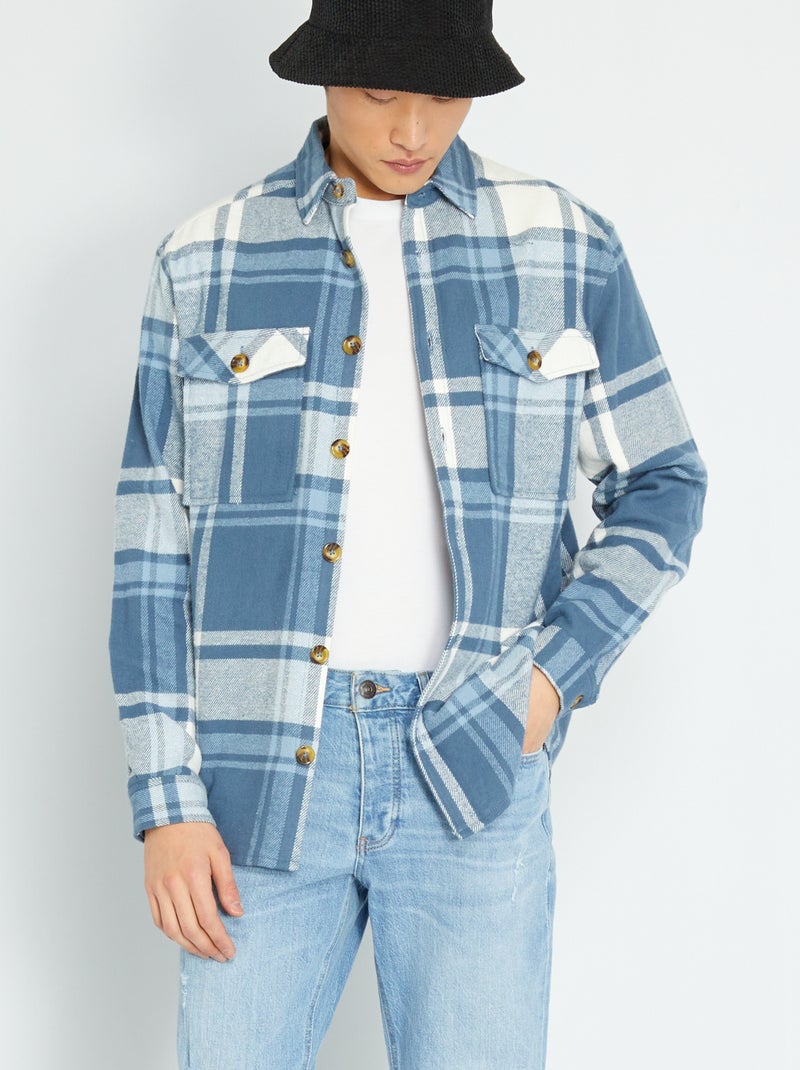 Sobrecamisa de cuadros AZUL - Kiabi