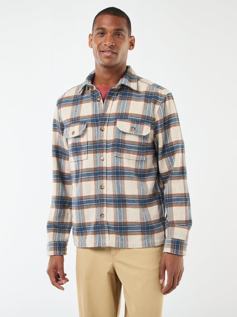 Sobrecamisa de cuadros Beige - Kiabi