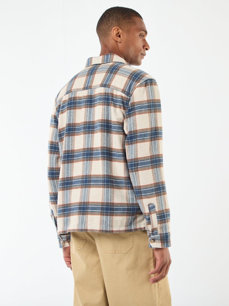 Sobrecamisa de cuadros Beige - Kiabi