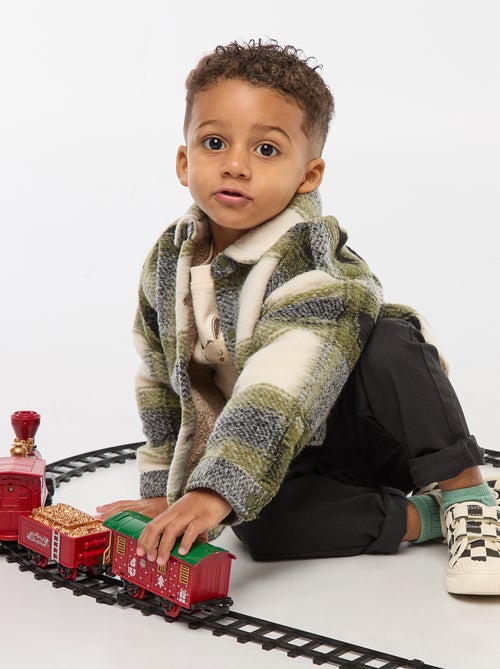 Sobrecamisa de cuadros con efecto lana - Kiabi