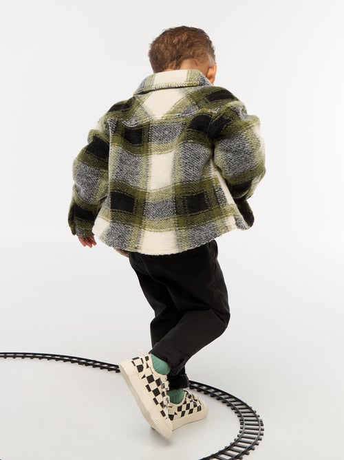 Sobrecamisa de cuadros con efecto lana - Kiabi