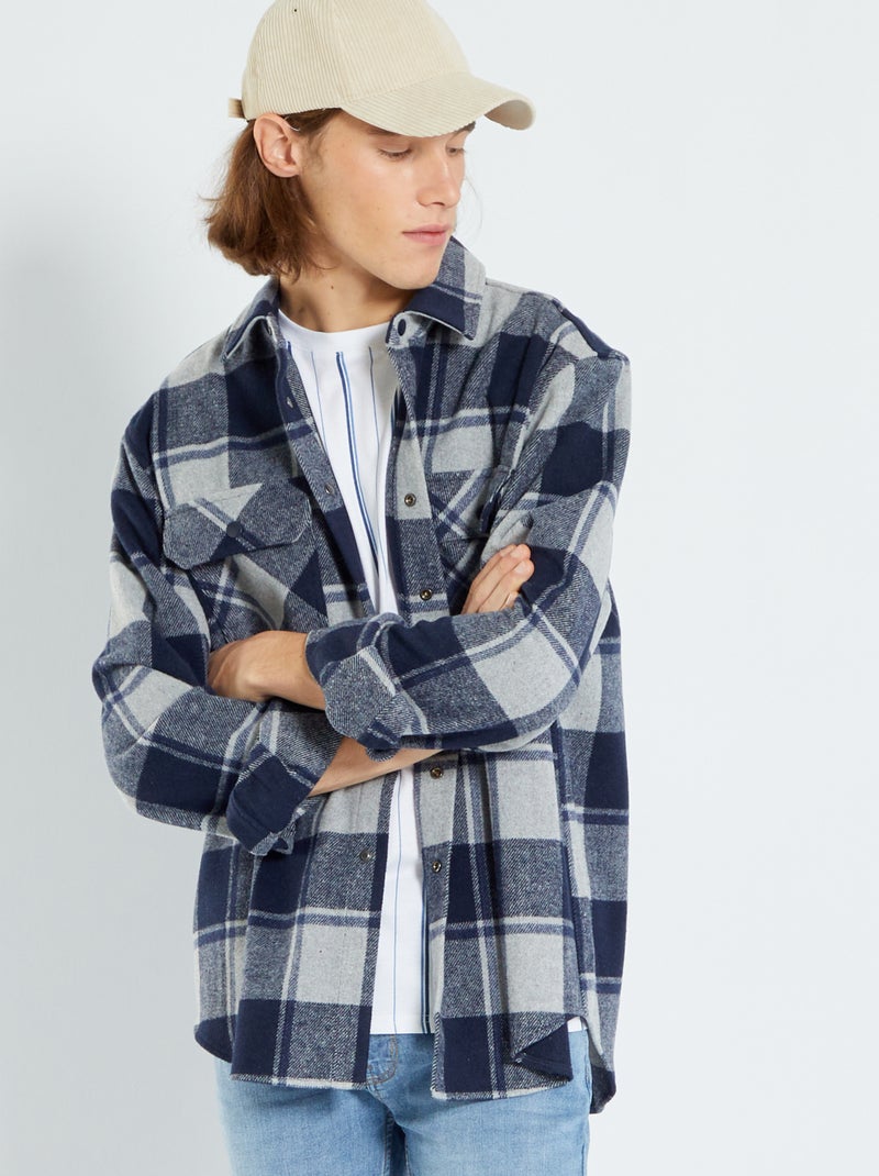 Sobrecamisa de cuadros cuadros azul - Kiabi