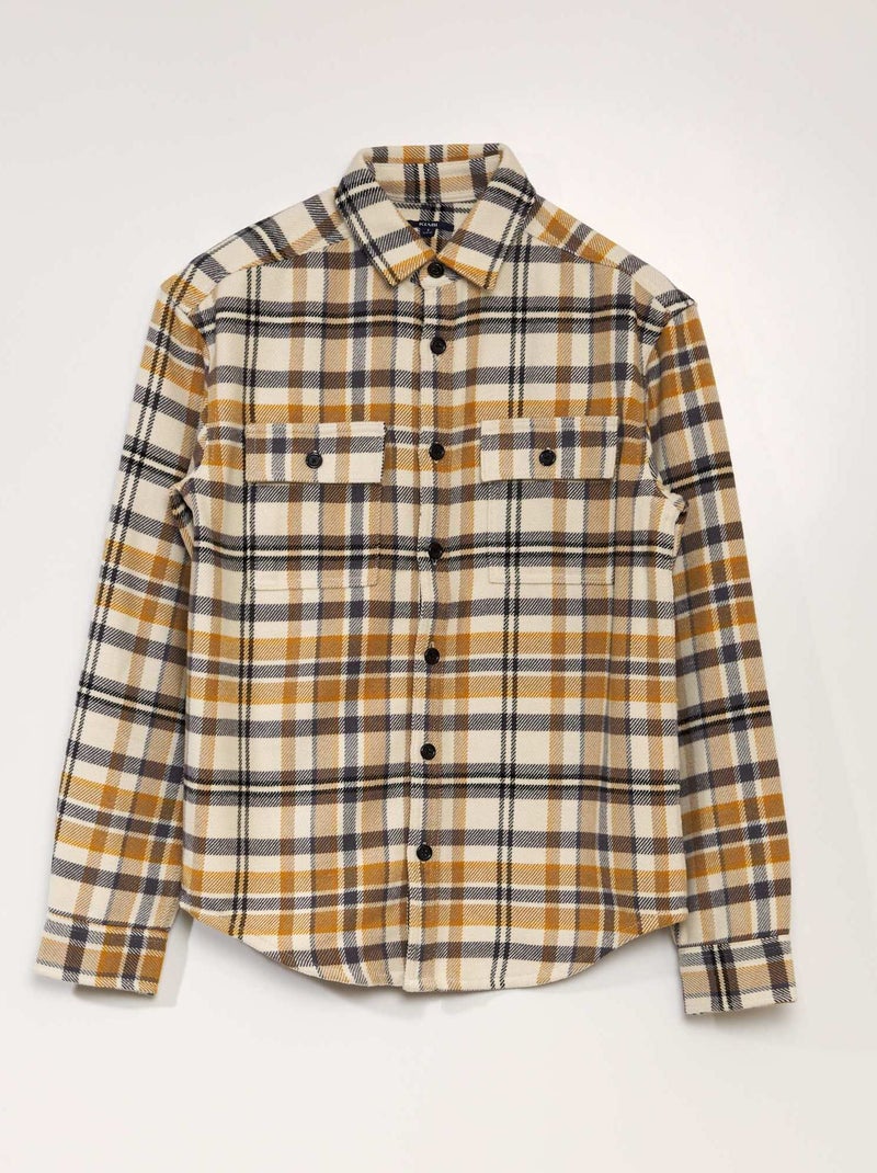 Sobrecamisa de cuadros de franela AMARILLO - Kiabi