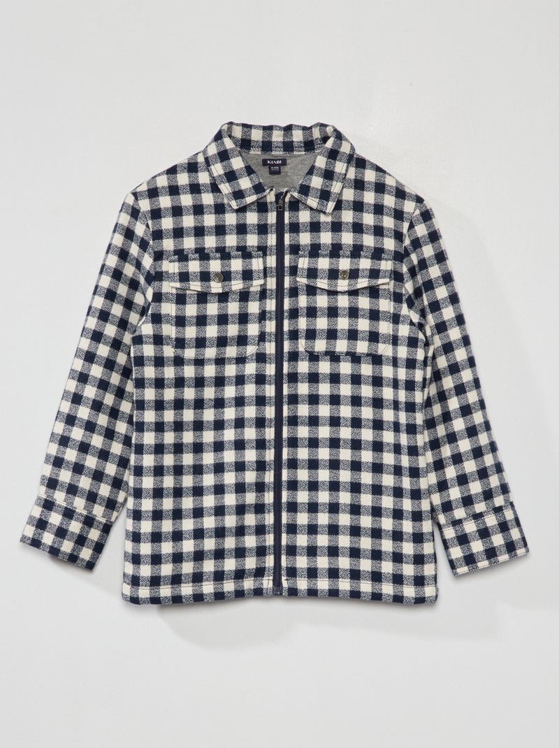 Sobrecamisa de cuadros de franela AZUL - Kiabi