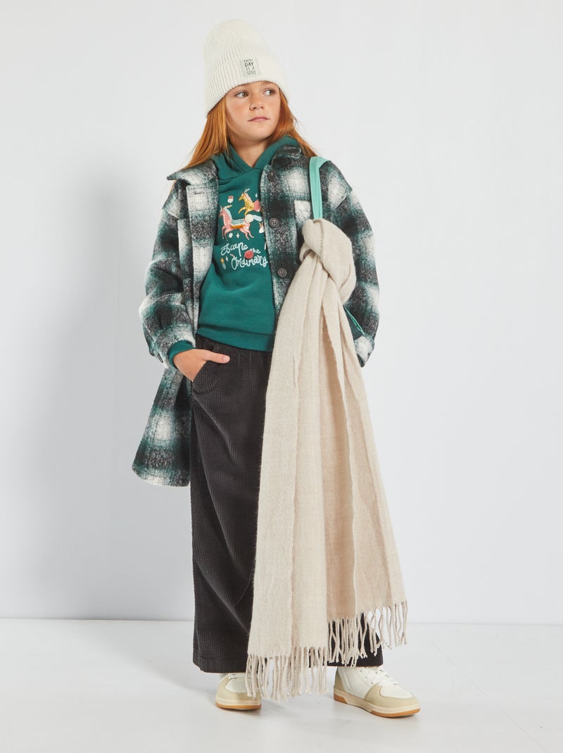 Sobrecamisa de cuadros de franela cuadros verde - Kiabi