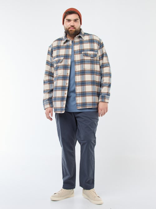 Sobrecamisa de cuadros de franela de algodón - Kiabi