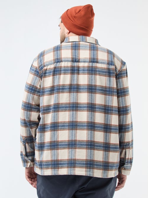 Sobrecamisa de cuadros de franela de algodón - Kiabi