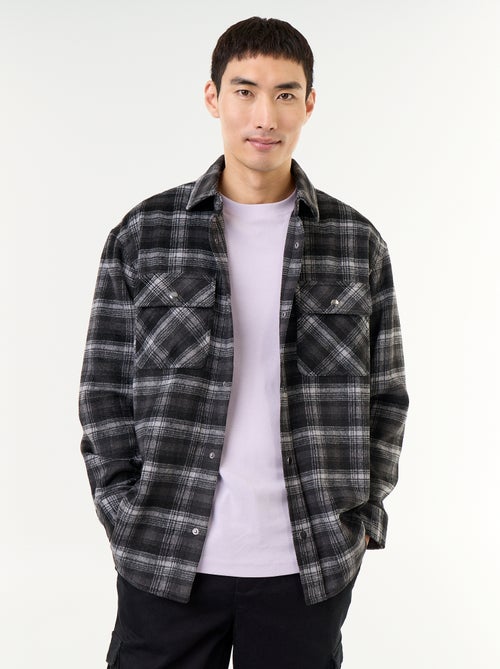 Sobrecamisa de cuadros de franela - Kiabi
